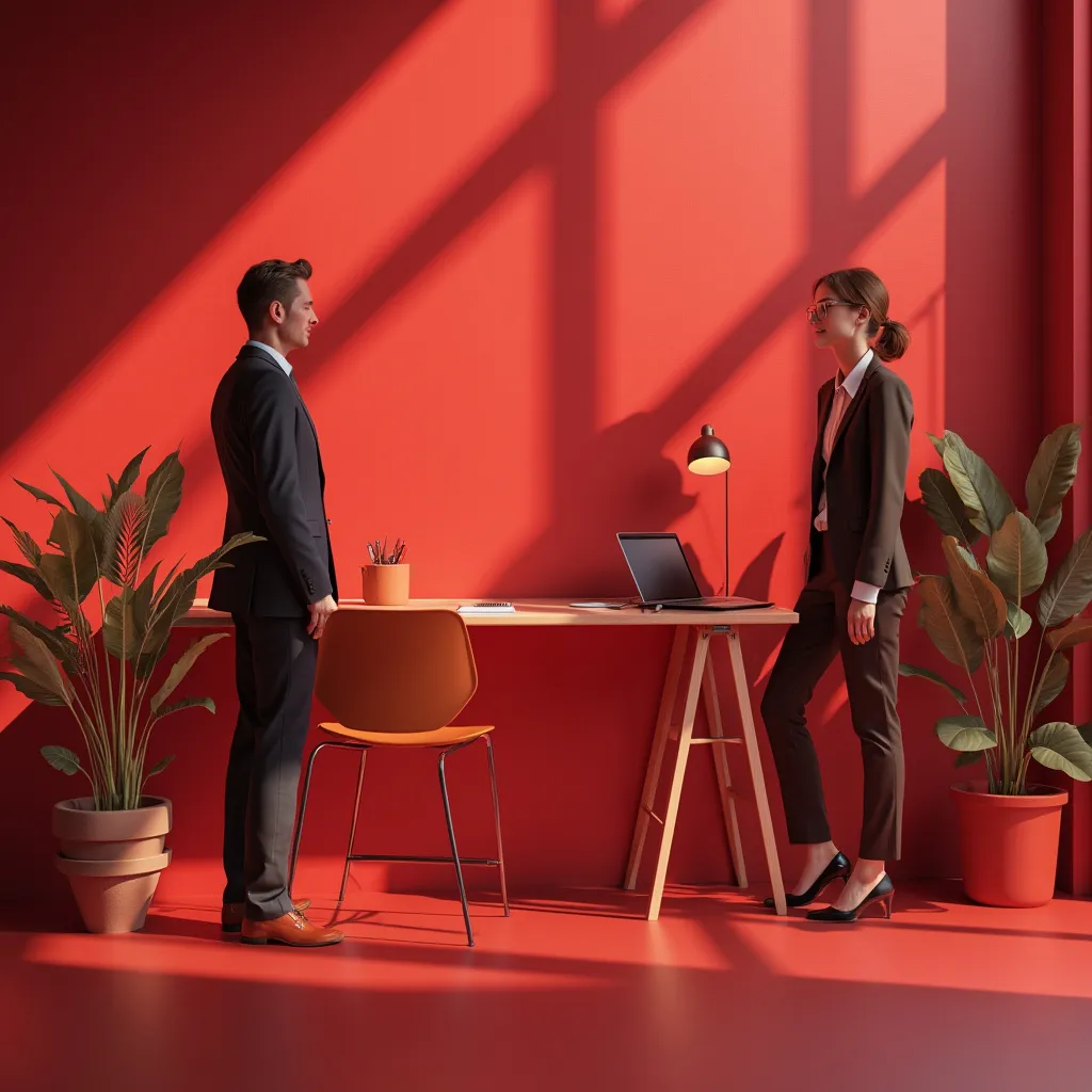 Consultor reunido con un cliente en un ambiente profesional